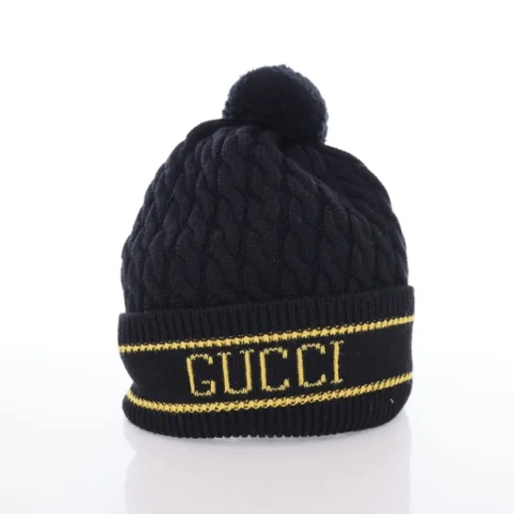 Gucci Vintage Pre-owned Wool hats Black Dames