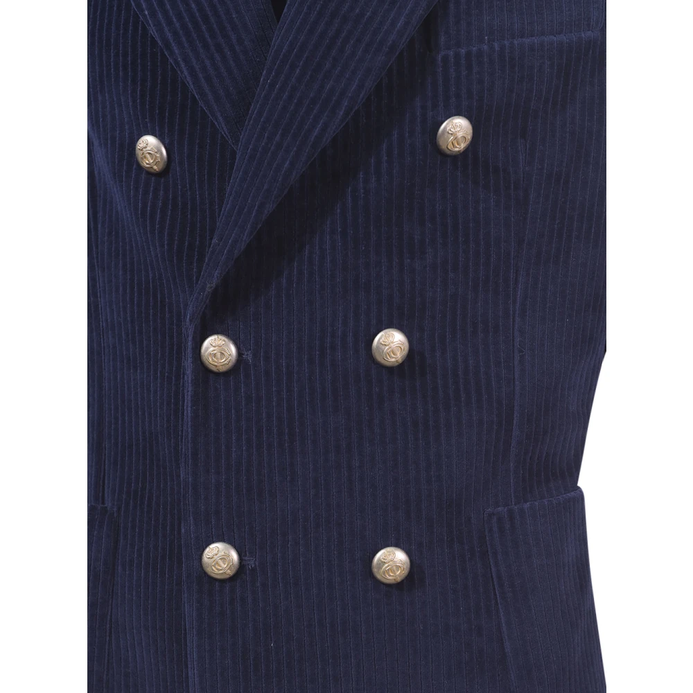 Circolo 1901 Blauw Peak Revers Jas Italiaans Gemaakt Blue Heren