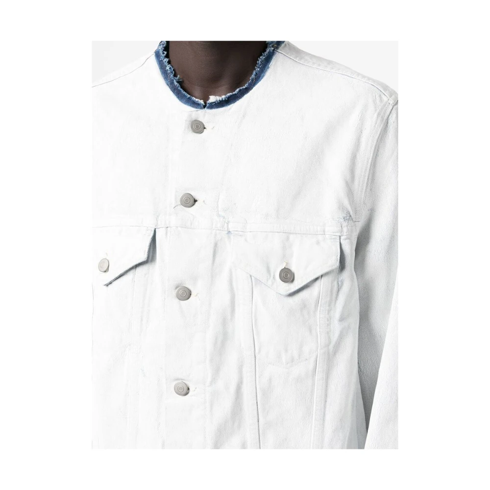 Maison Margiela Gescheurd Effect Katoenen Buitenkleding White Dames