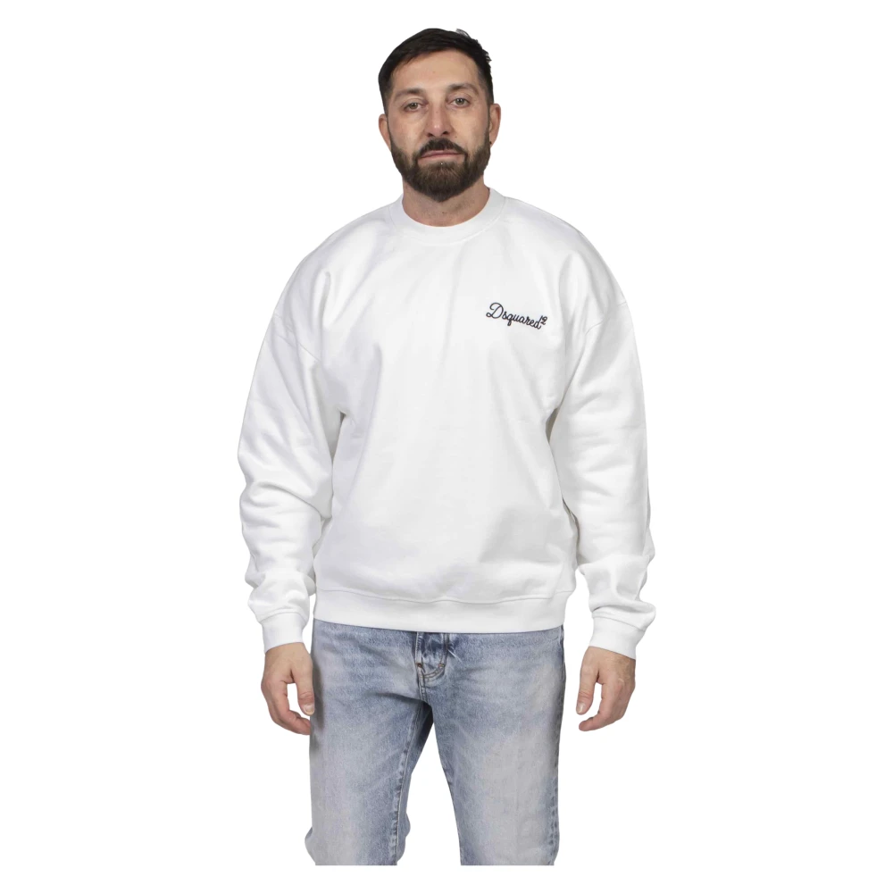 Dsquared2 Men's White Relax Fit Crewneck - Sweatshirts - Xl - Sweatshirts & Hoodies