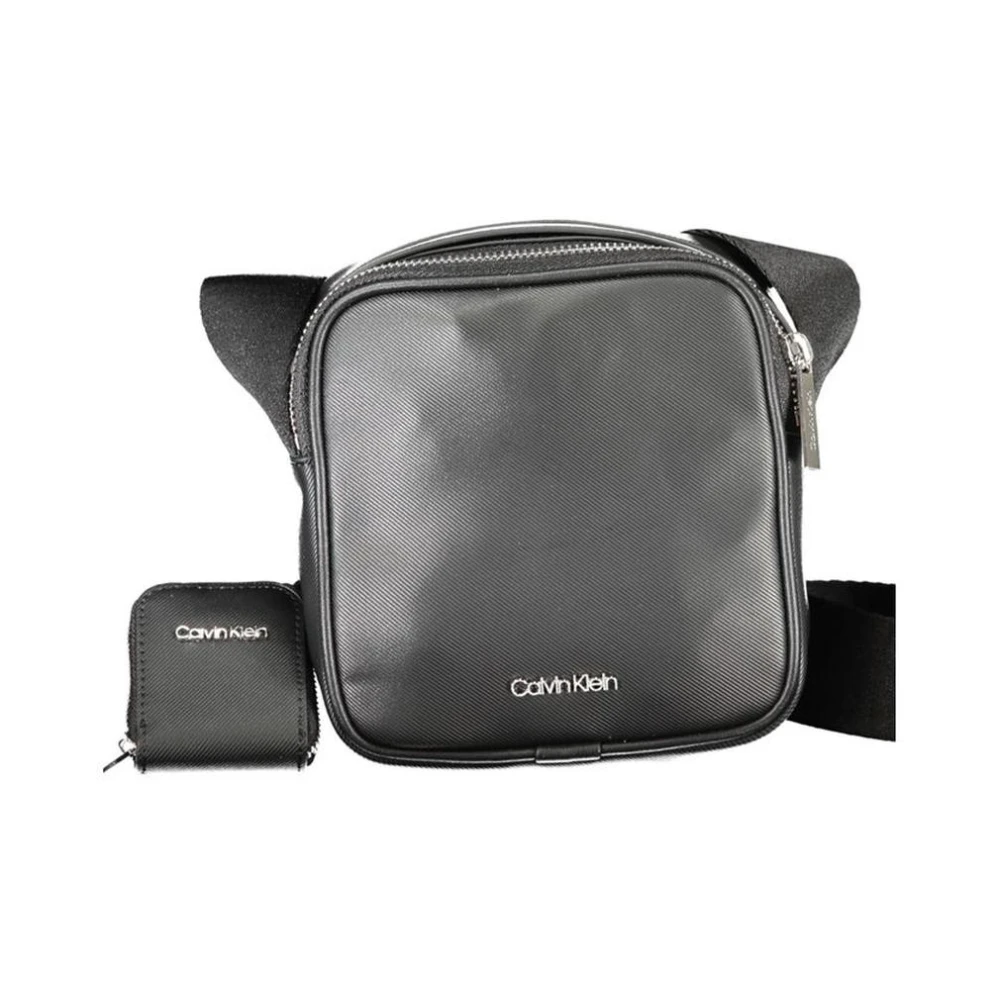 Calvin Klein Uomo Nero Borsa A Tracolla In Poliestere Nera Con Cinghia Regolabile - Immagine 5