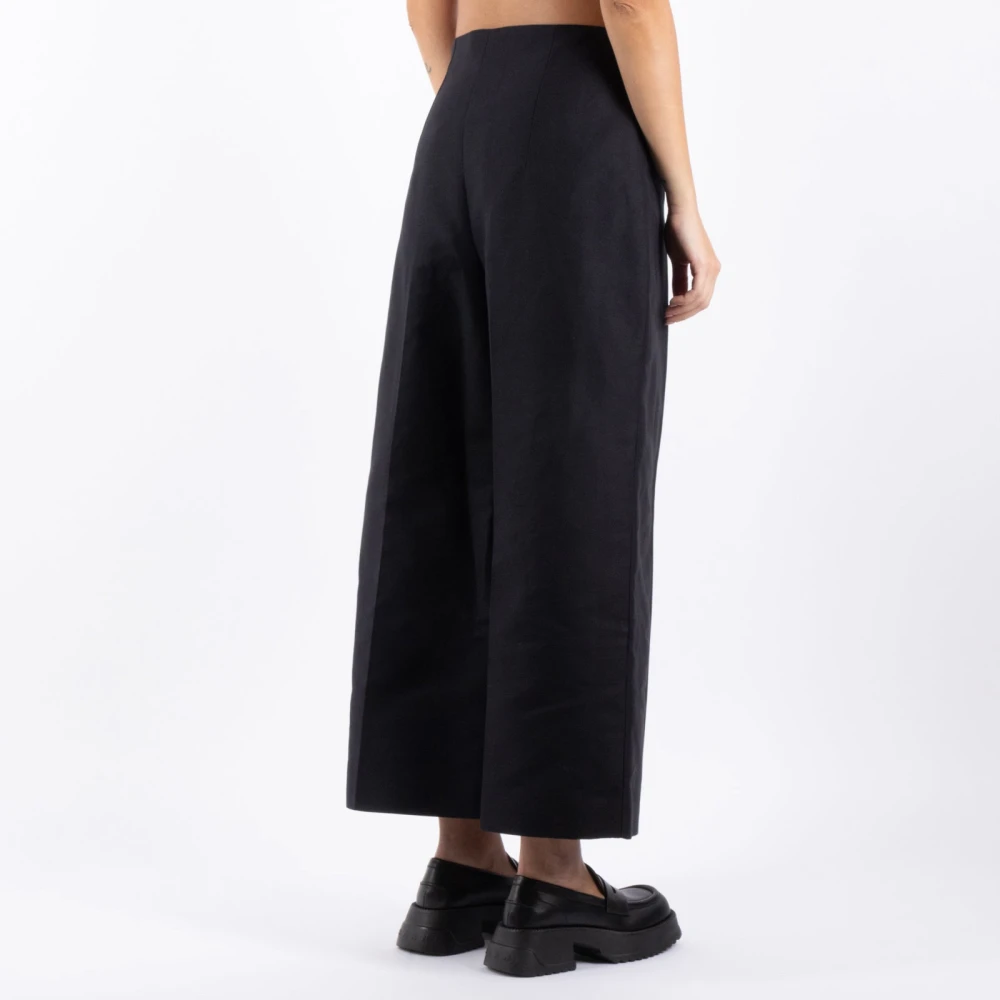 Marni Zwarte Katoenen Cady Broek Black Dames