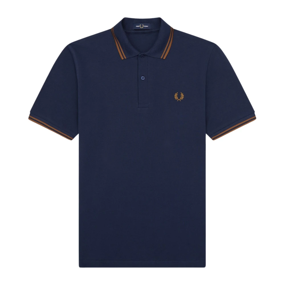 Fred Perry Originele Twin Tipped Polo Diep Carbon Donker Karamel Blue Heren