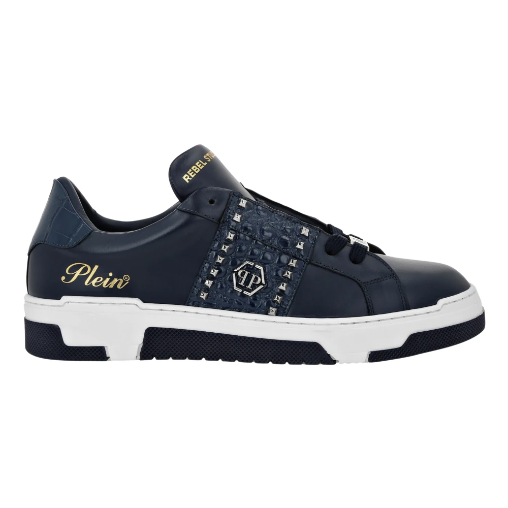 Philipp Plein Low Top Sneakers Mix Strass Cocco unisex Schoenen Blauw