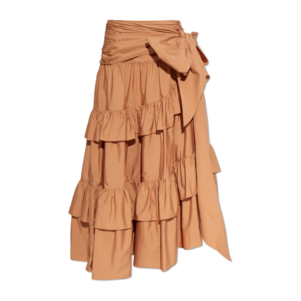 Chloé Women's Brown Ruffled Skirt - Maxi Skirts - Xs - Skirts