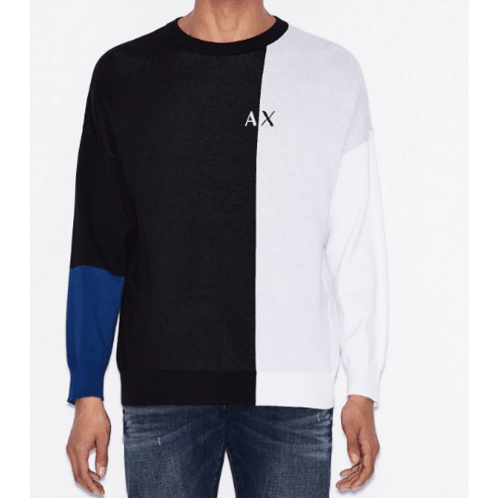 Armani Exchange Rondhals gebreide trui Black Heren
