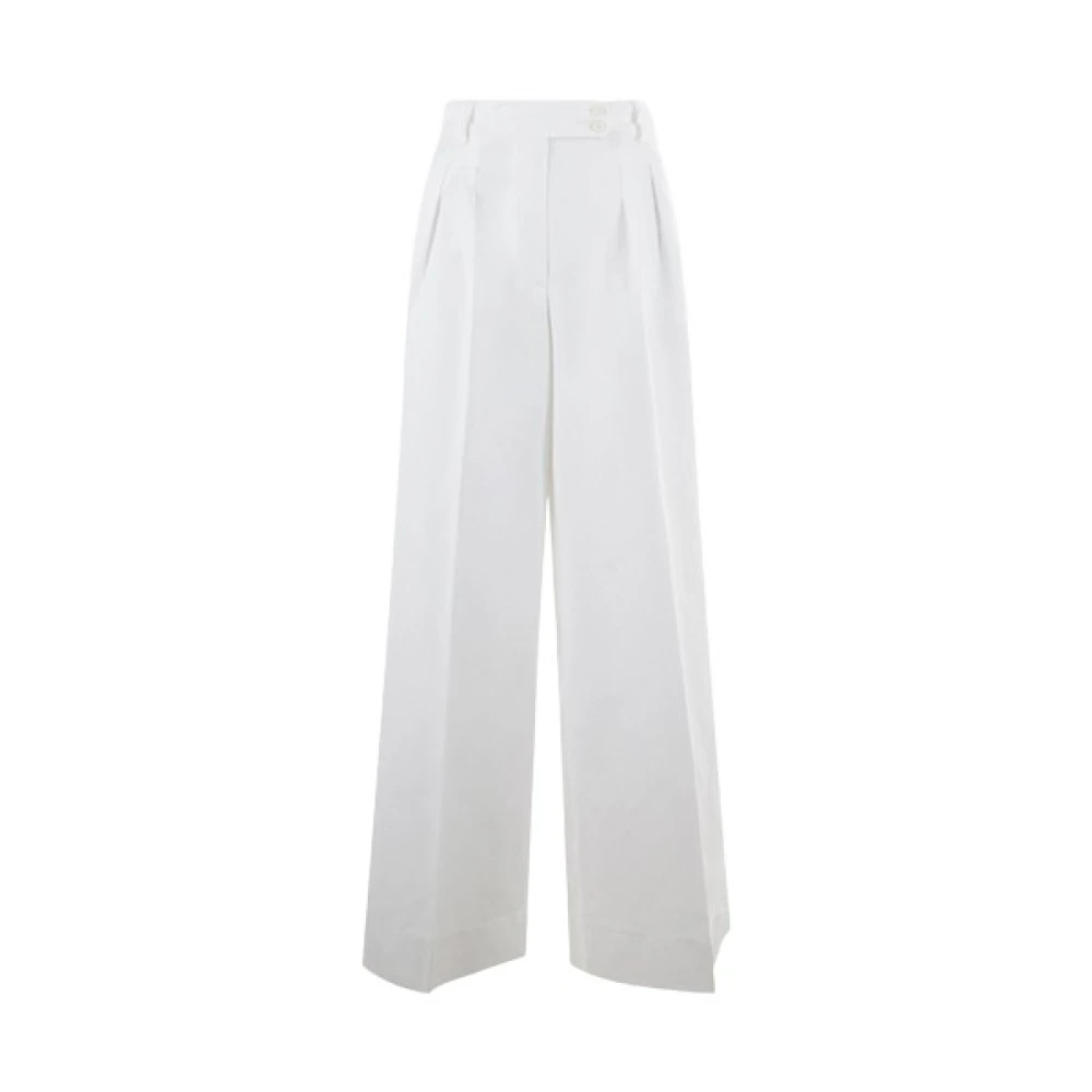 Aspesi Wijde Pijpen Broek White Dames
