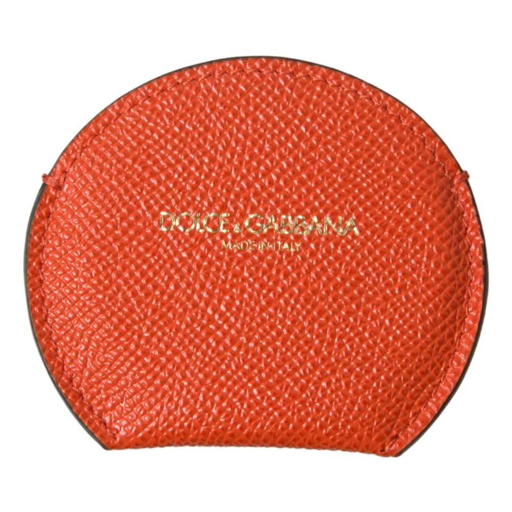 Dolce & Gabbana Women's Orange Leather Hand Mirror Holder