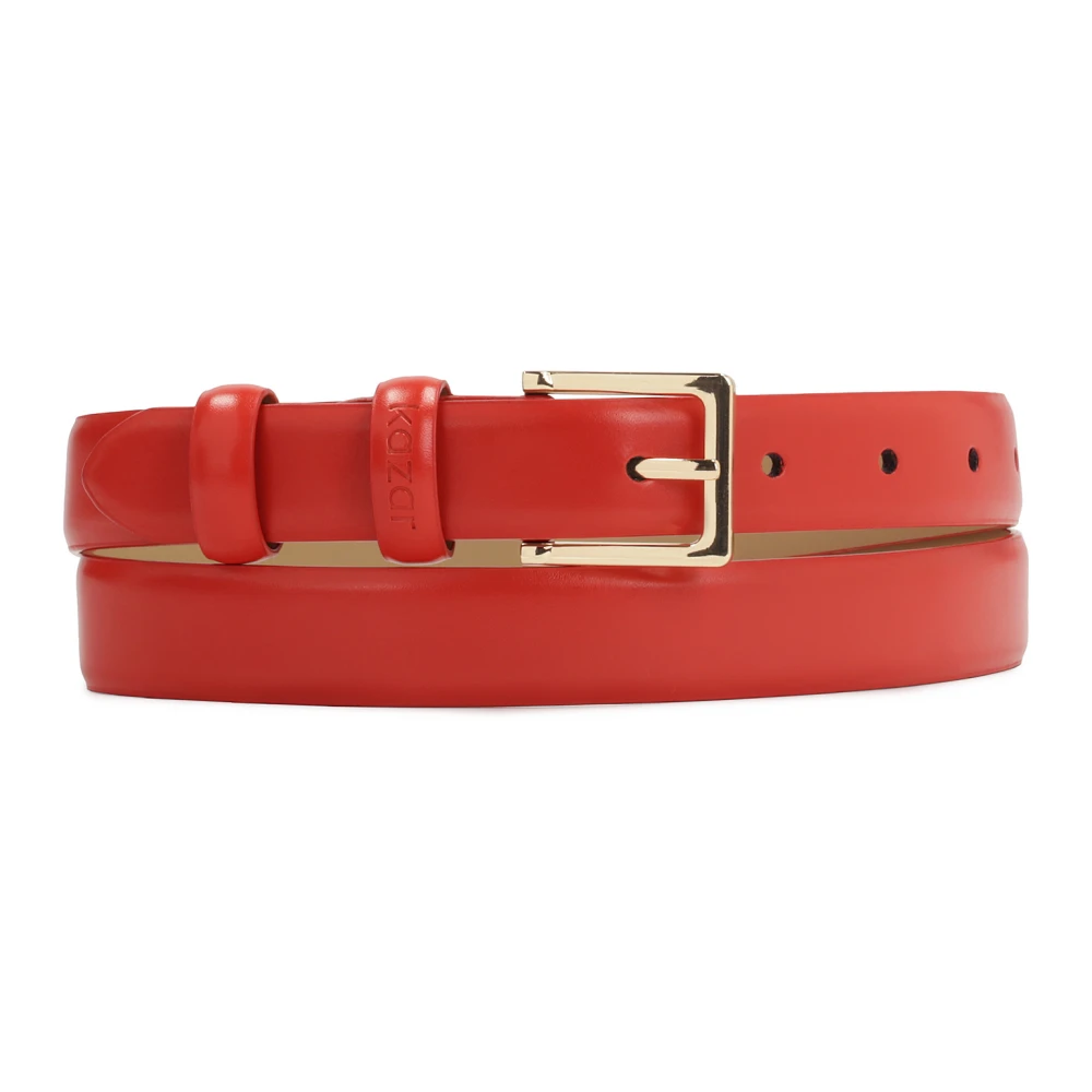 Kazar Smalle rode leren riem Red Dames