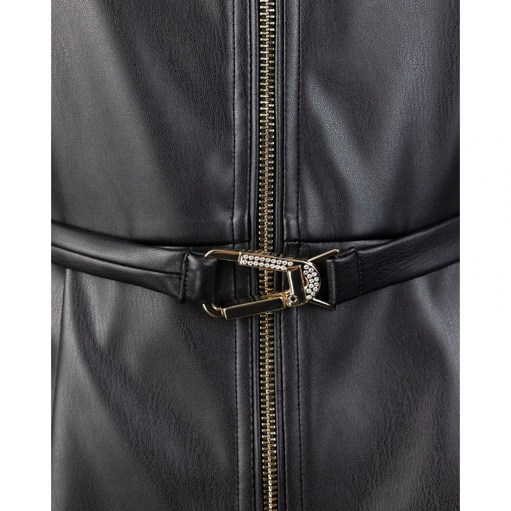 Liu Jo Zwarte Jas met Riem Black Dames