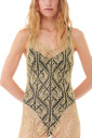 robe-midi-texturee-metallisee-a-col-v-profond