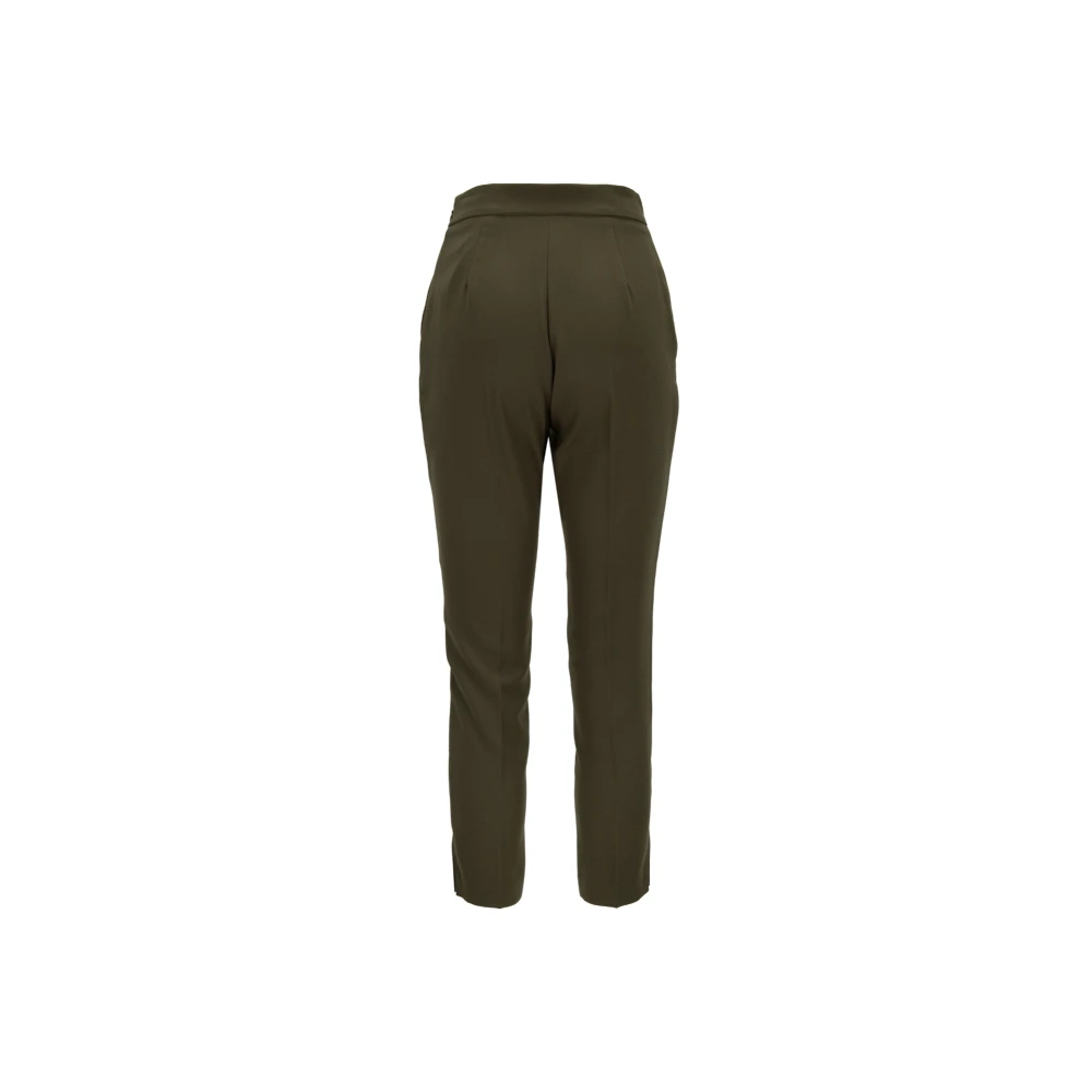 Elisabetta Franchi Gouden Logo Rits Haak Damesbroek Green Dames