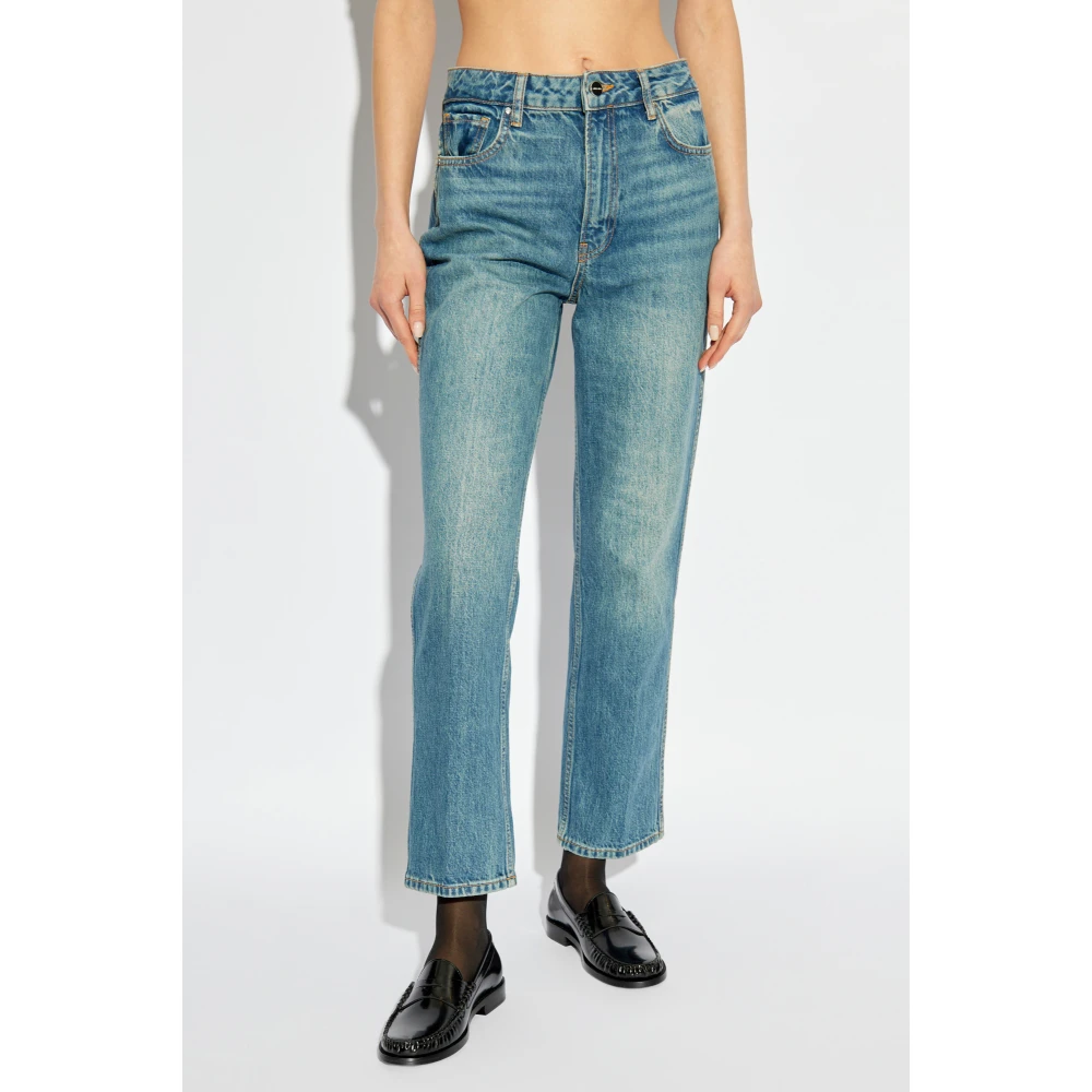 Anine Bing Jeans met logo Blue Dames