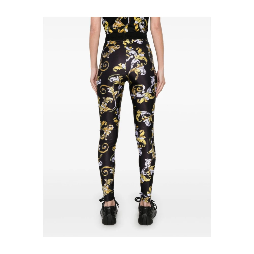 Versace Jeans Couture Zwarte en Gouden Modetrousers Multicolor Dames