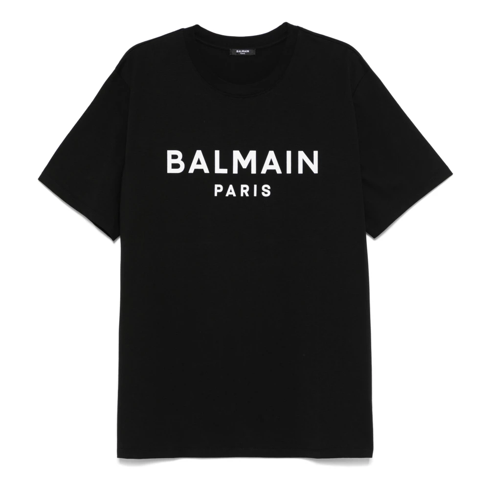 Balmain Monochrome T-shirt EAB Stijl Black Heren