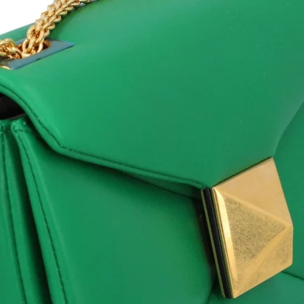 Valentino Vintage Pre-owned Leather shoulder-bags Green Dames