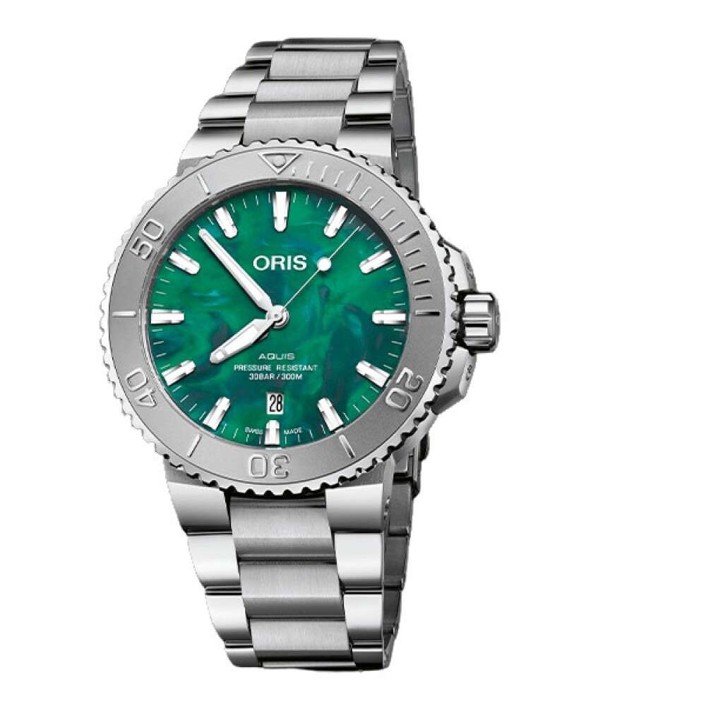 Oris X Bracenet Groene Wijzerplaat Stalen Armband ORIS Dames