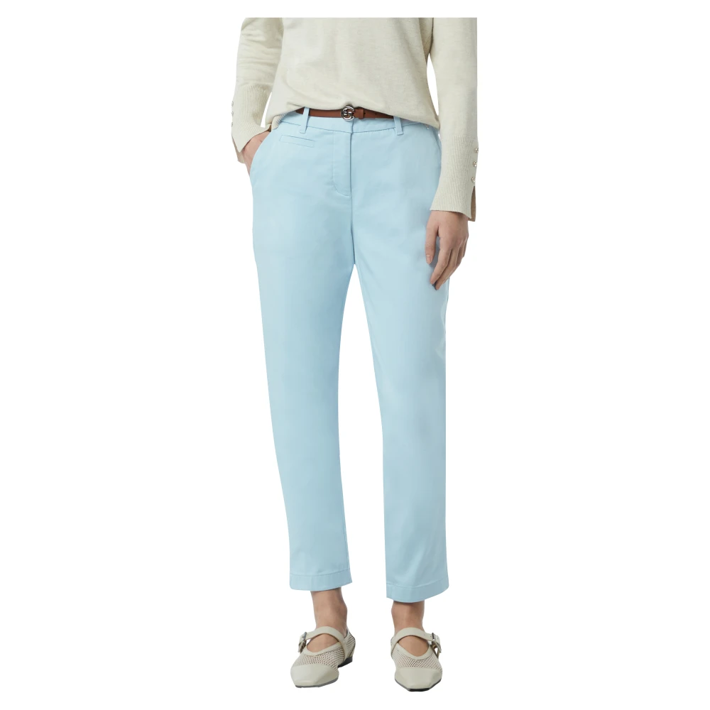 comma Slim Fit Enkel-Lengte Tapered Leg Broek Blue Dames