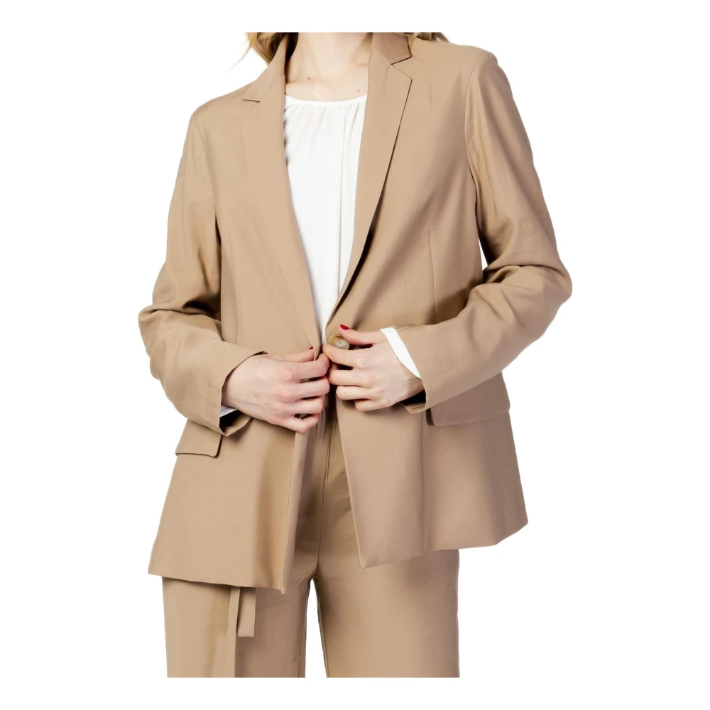 Beige Reverskrage Blazer Vår/Sommer