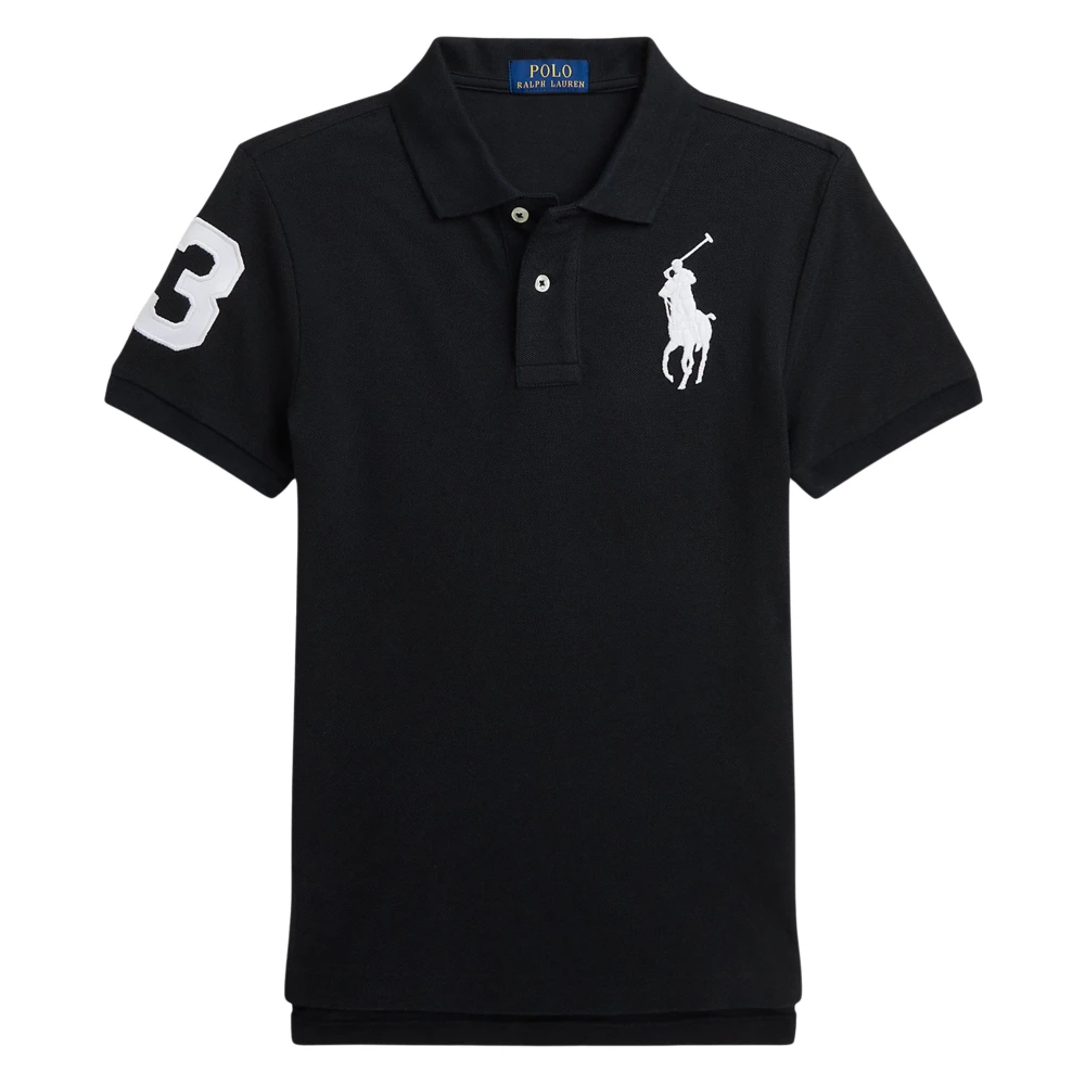 Ralph Lauren Boys Black Slim Fit Polo Shirt In