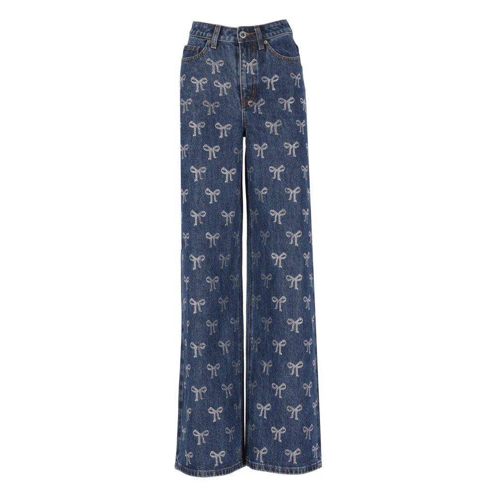 Self Portrait Blauwe Rhinestone Jeans voor Vrouwen Blue Dames