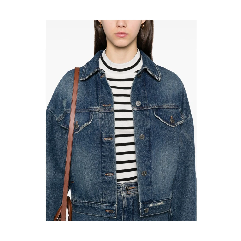 A.p.c. Indigo Blauwe Geknoopte Buitenkleding Jas Blue Dames
