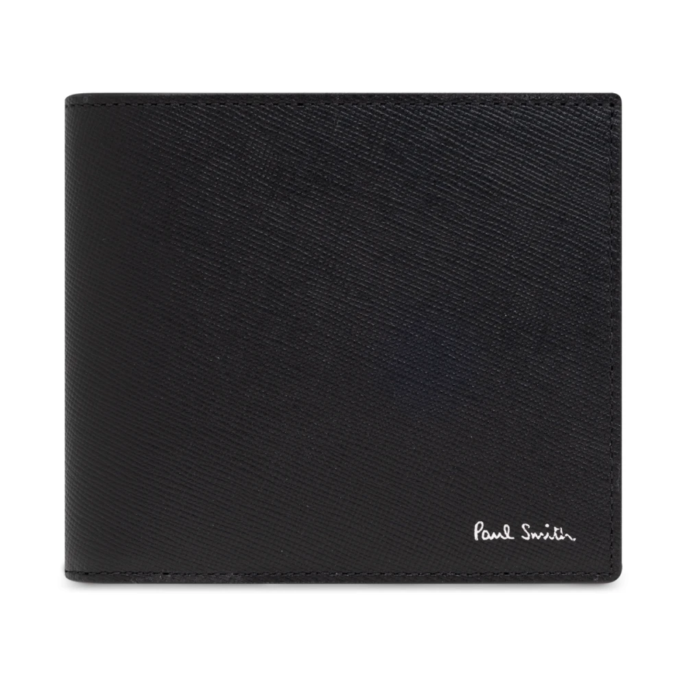 Paul Smith Leren portemonnee met logo Black Heren