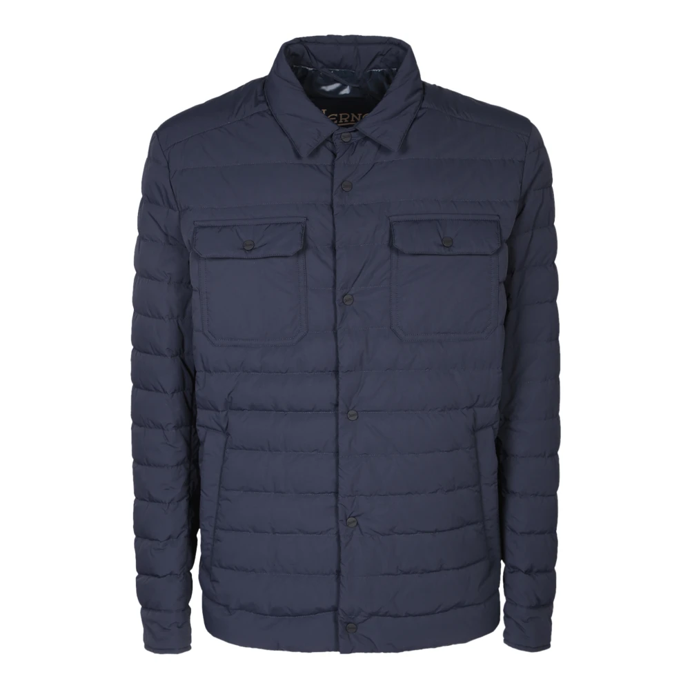 Herno Hombre Azul - Chaqueta Con Cuello De Camisa - Jackets - M