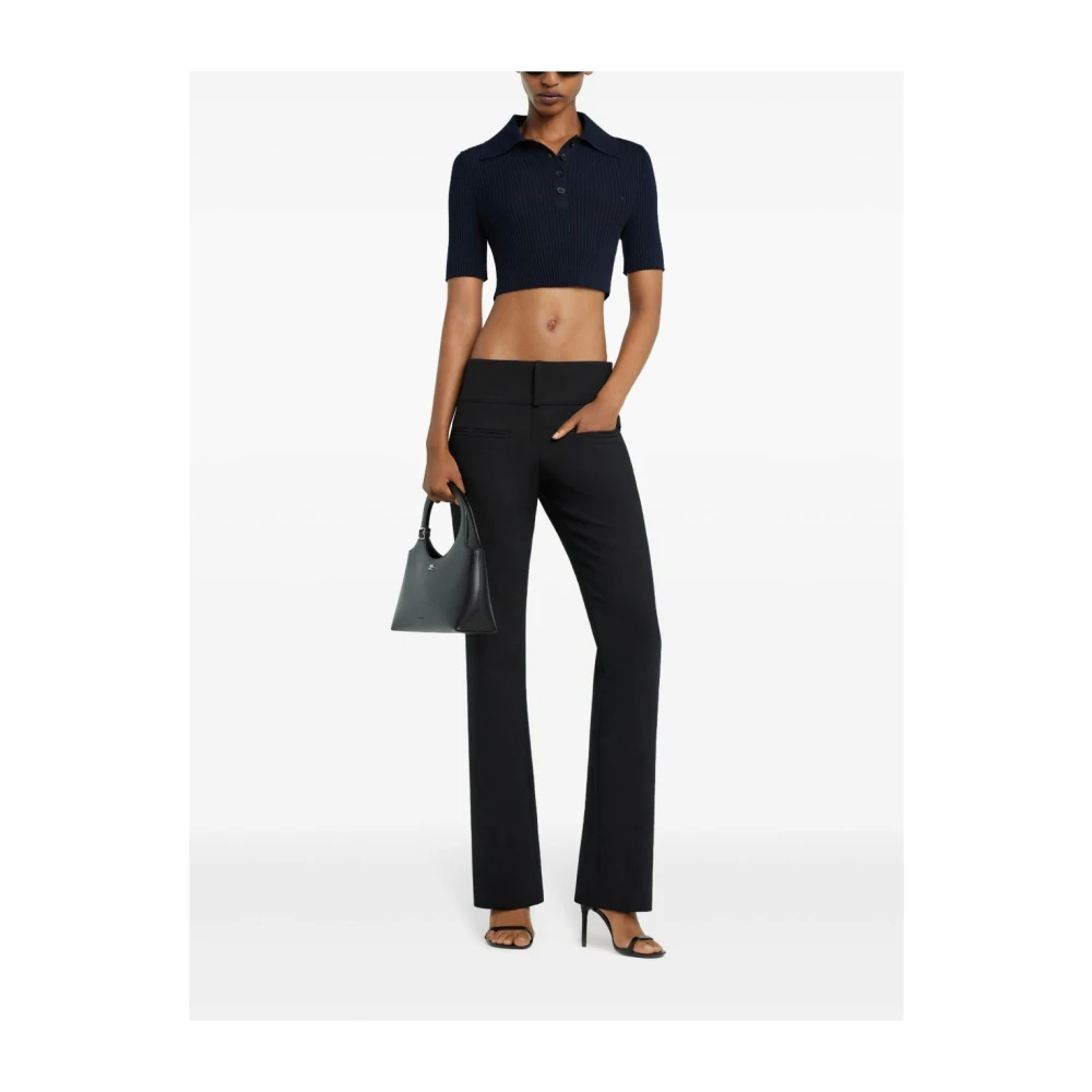 Courrèges Blauw T-shirt en Polo Black Dames
