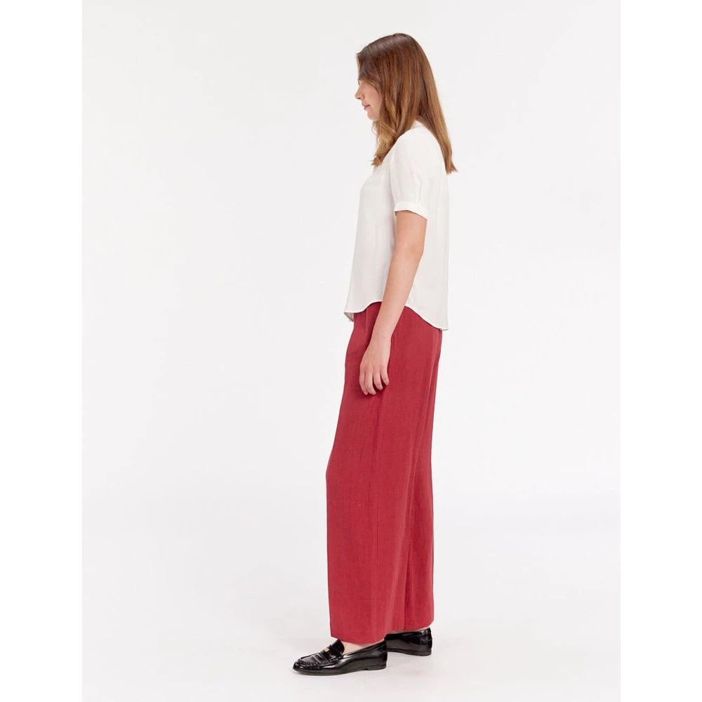 Ines De La Fressange Paris Ecru blouse met korte mouwen en pofmouwen White Dames