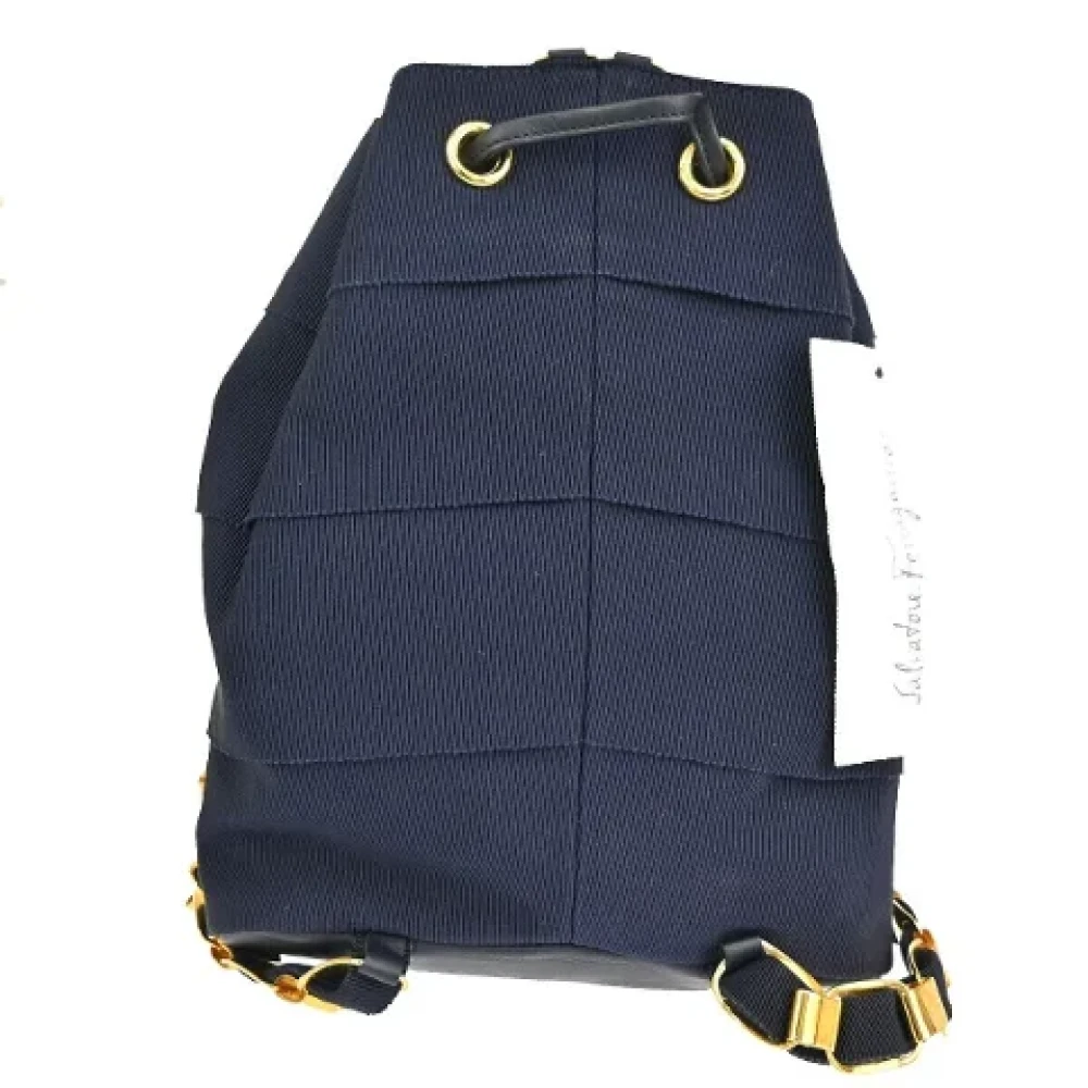 Salvatore Ferragamo Pre-owned Cotton backpacks Blue Dames