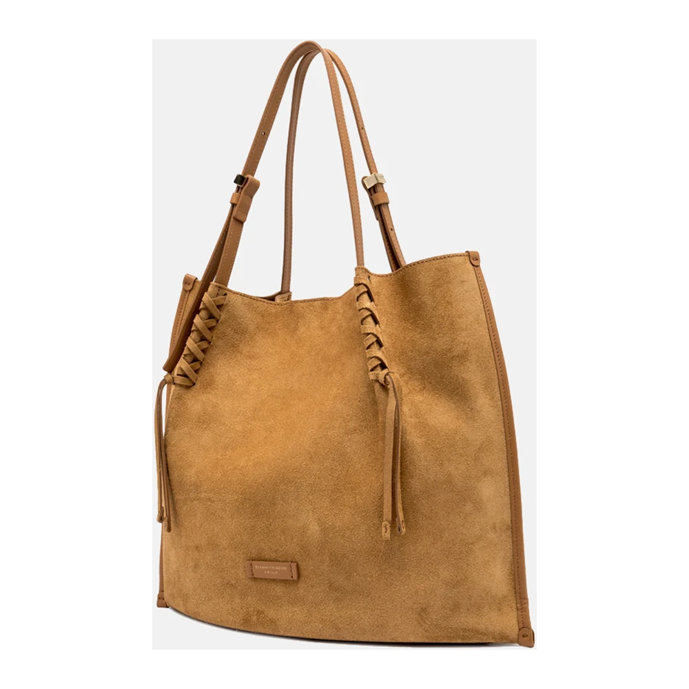 Gianni Chiarini Suède Leren Handtas Dory Beige Dames