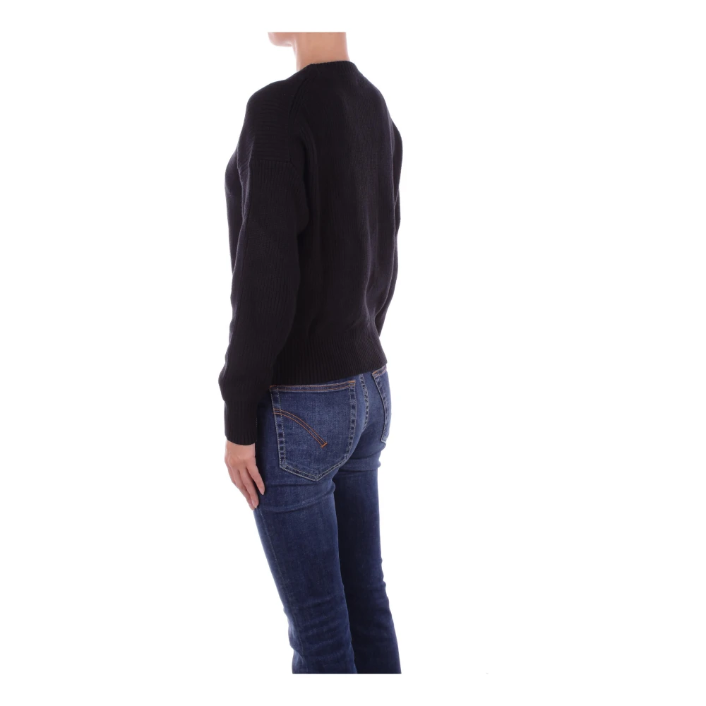 Guess Zwart Logo Front Sweater Black Dames
