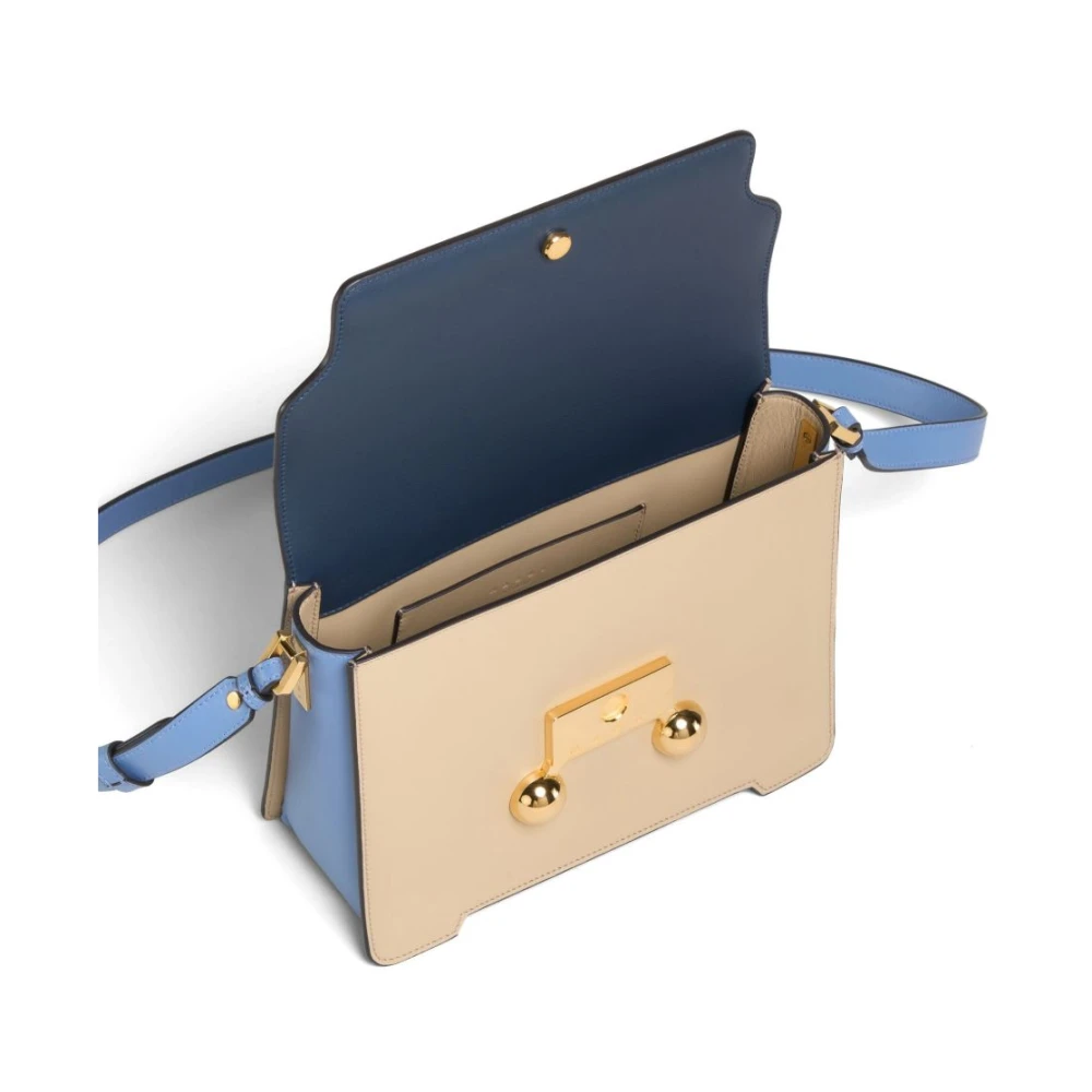 Marni Navy Blauwe Schoudertas met Overslag Multicolor Dames