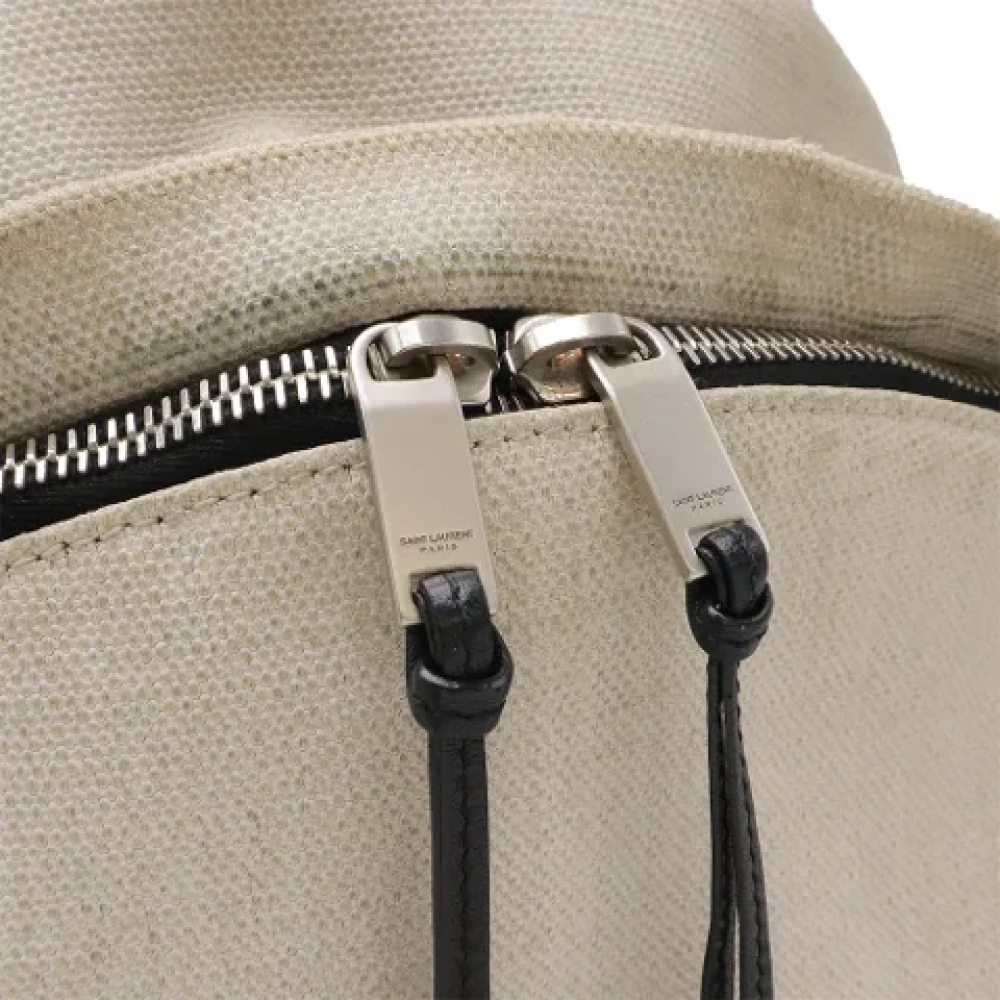 Yves Saint Laurent Vintage Pre-owned Leather backpacks Beige Dames