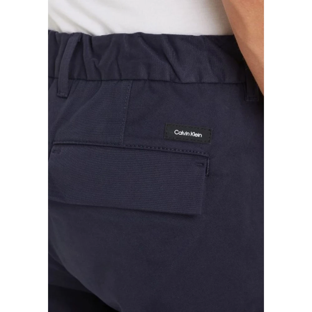 Calvin Klein Moderne Twill Tapered Plooi Broek Blue Heren