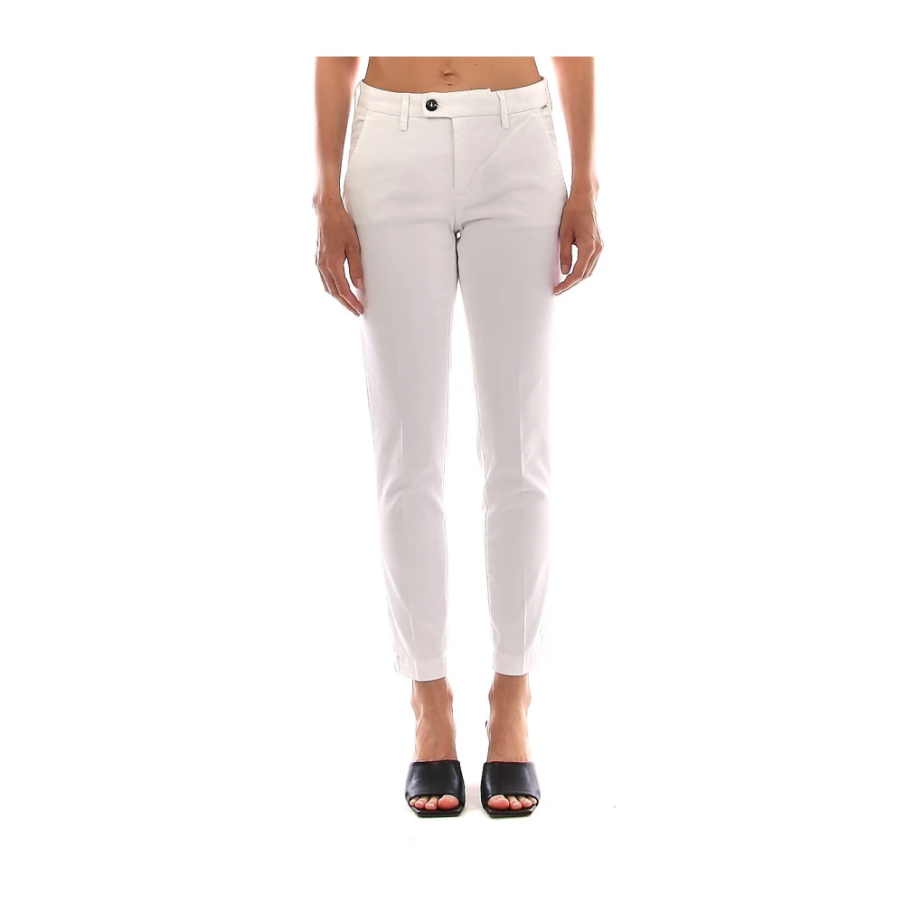 Roy Roger's Women's White Cropped Trousers, W30, Chino Flow Trousers