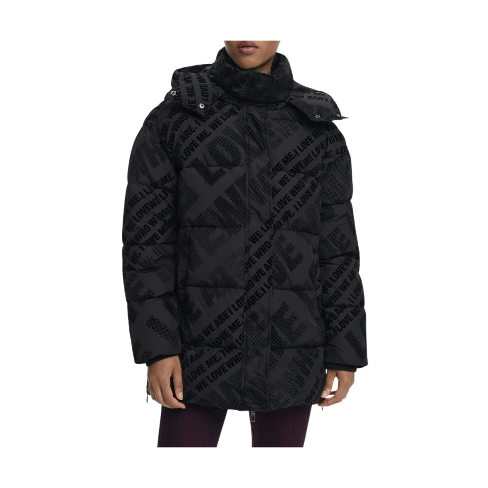 Desigual Damen Schwarz Jacken, K, Xsgröße: