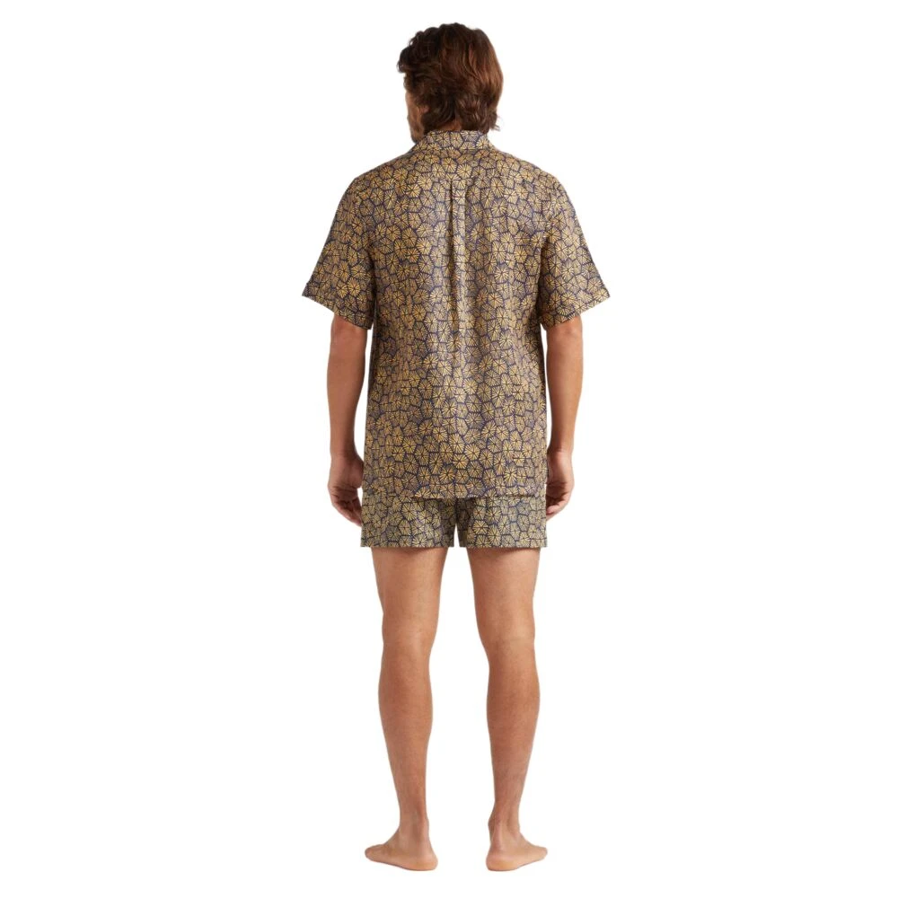 Vilebrequin Carapaces Bowling Shirt in Linnen voor Heren Brown Heren
