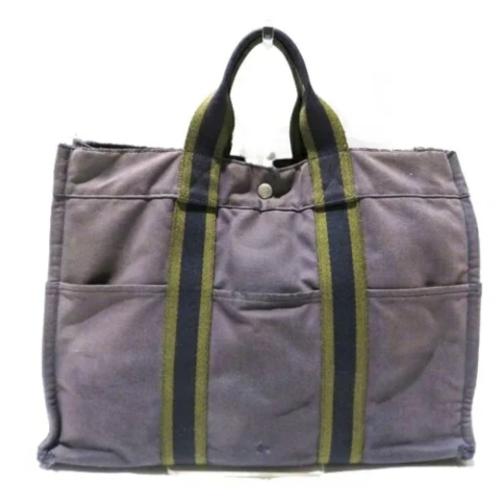 Hermès Vintage Pre-owned Canvas hermes-bags Gray Dames