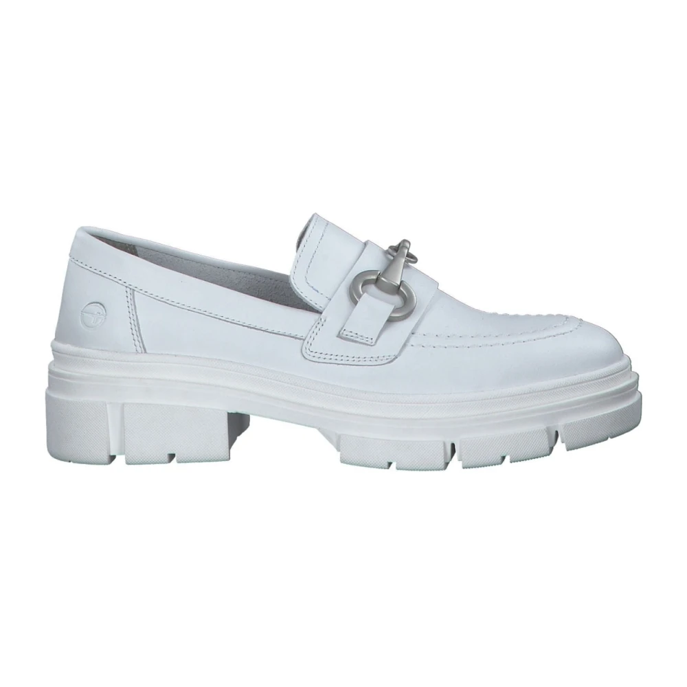 Tamaris Women's White Loafers,, Leather Loafers For Women Size 8 Uk