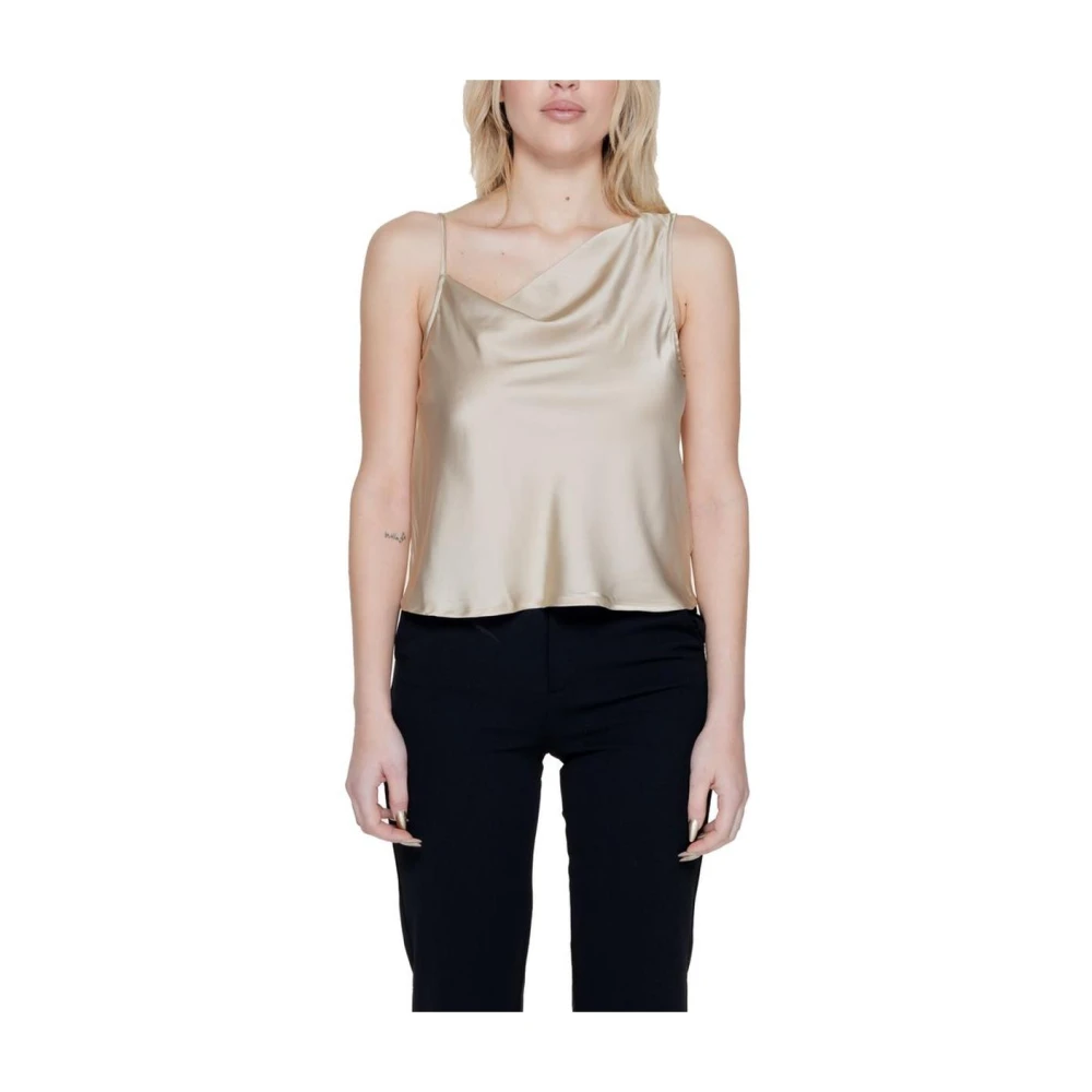 Only Gouden Satijnen Tanktop Lente Zomer Collectie Yellow Dames