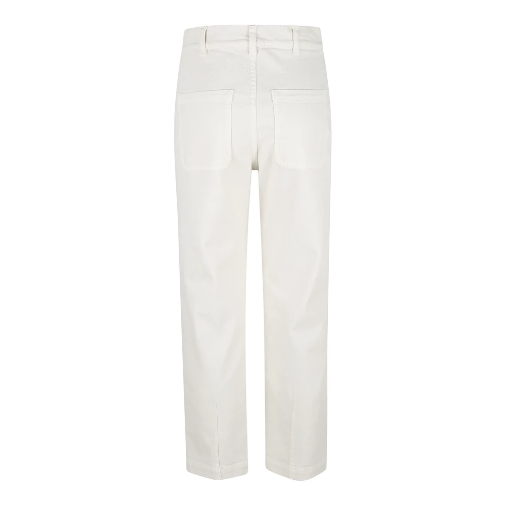 Eleventy Crème Katoen Elastaan Broek Made in Italy Beige Dames