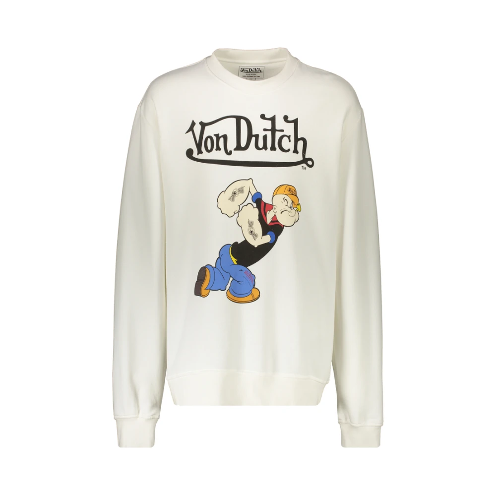 Von Dutch Popeye Crewneck Sweatshirt Beige Heren