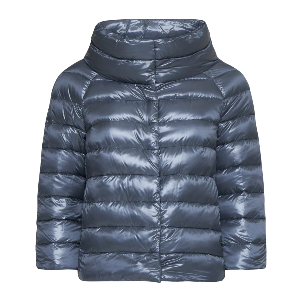 Herno Gewatteerd Blauw Kort Donsjack Blue Dames