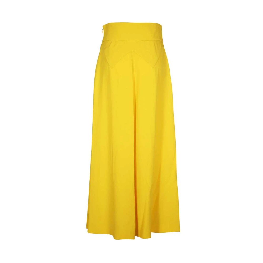 Moschino Geplooide Lange Rok met Tailleband Yellow Dames