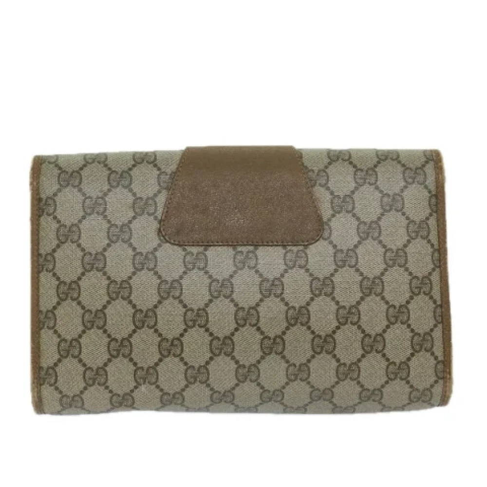 Gucci Vintage Pre-owned Canvas clutches Beige Dames