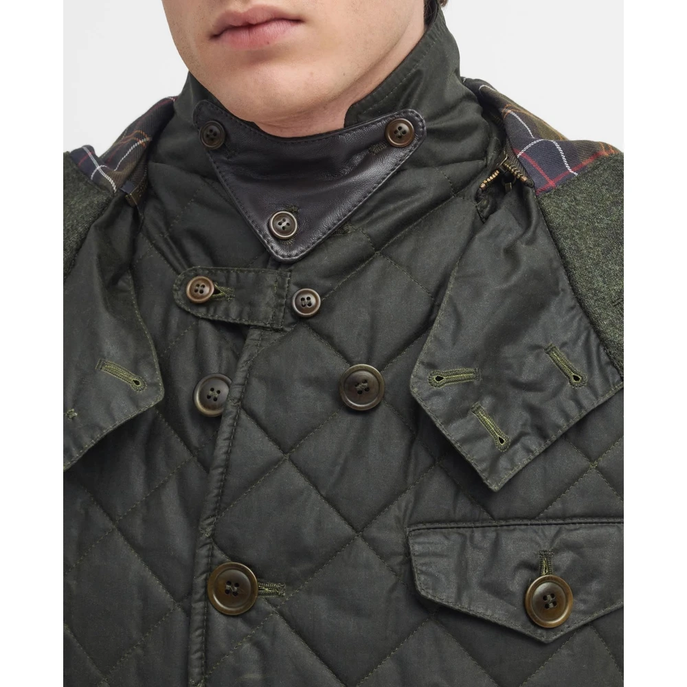 Barbour Gewatteerde Gewaxte Jas in Olijf Green Heren