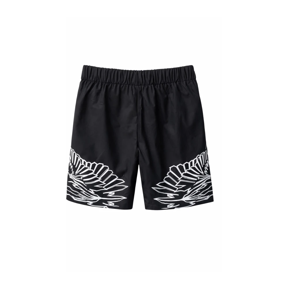 Marcelo Burlon Men's Black Popeline Bermuda - Beachwear - M - Swimwear