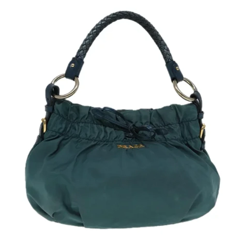 Prada Vintage Pre-owned Nylon handbags Green Dames